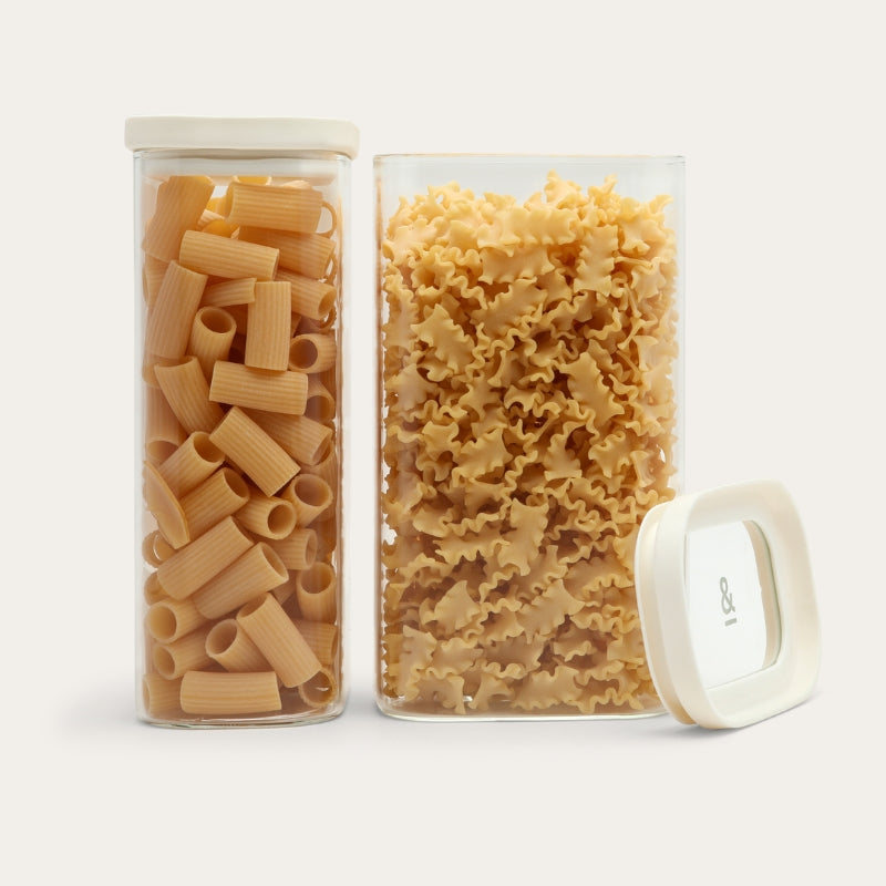 Tallow Rectangle Glass Pantry Jars | 2pk