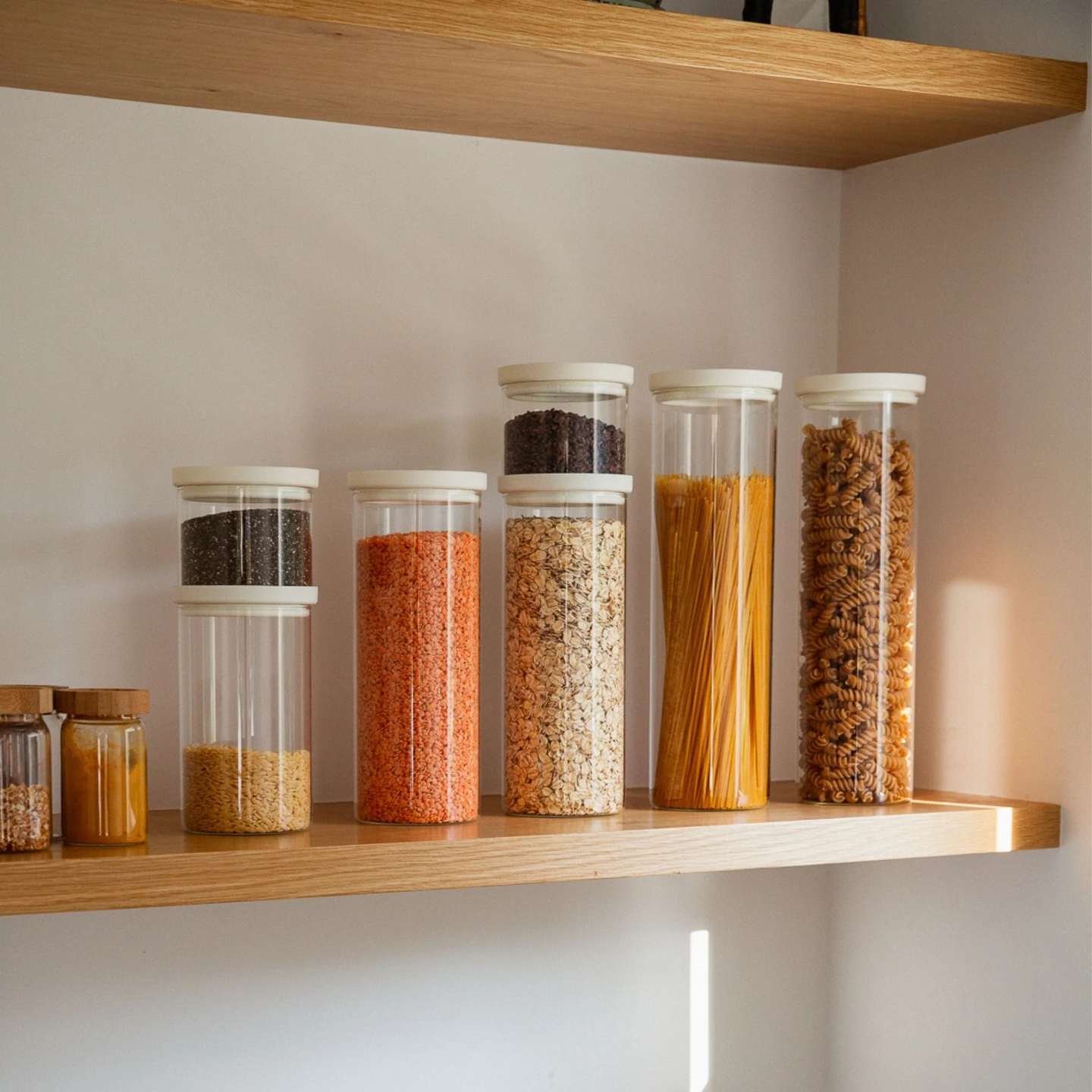 Wategos Round Glass Pantry Storage Jars