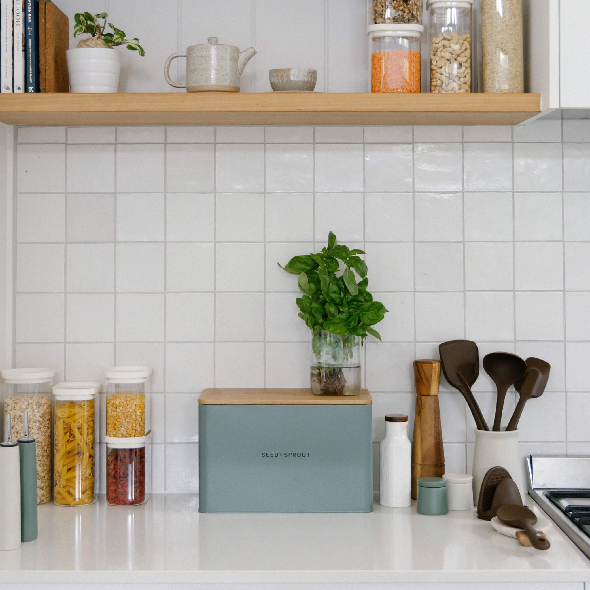 Bread-box-with-wooden-lid-used-as-chopping-board