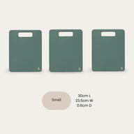 Custom Chopping Board in Eucalyptus Green, Small, 30cm L × 23.5cm W × 0.6cm D.