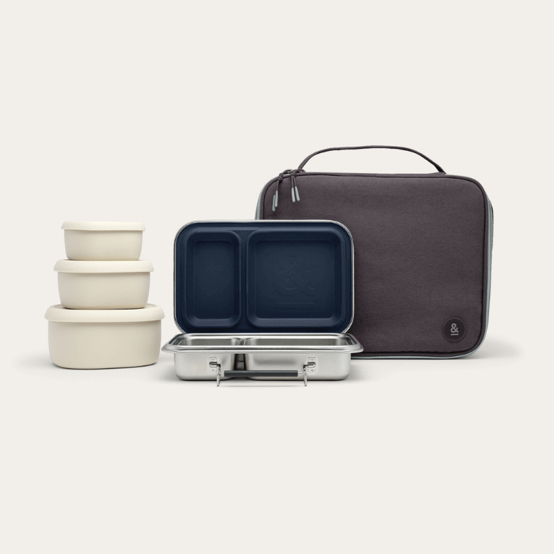 Bento Lunch Box Set | Bag & Silicone Nesting Containers