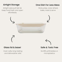 SECONDS: Glass Food Containers | Rectangle Mixed 3pk Oat Milk