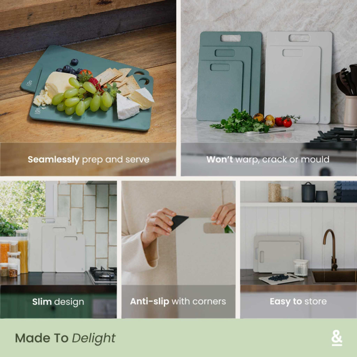 Wood Cellulose Chopping Board Trio