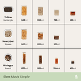 Wategos Round Glass Pantry Jars | Oat Milk