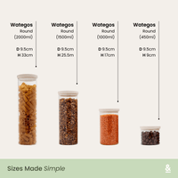 Wategos Round Glass Pantry Jars | Oat Milk