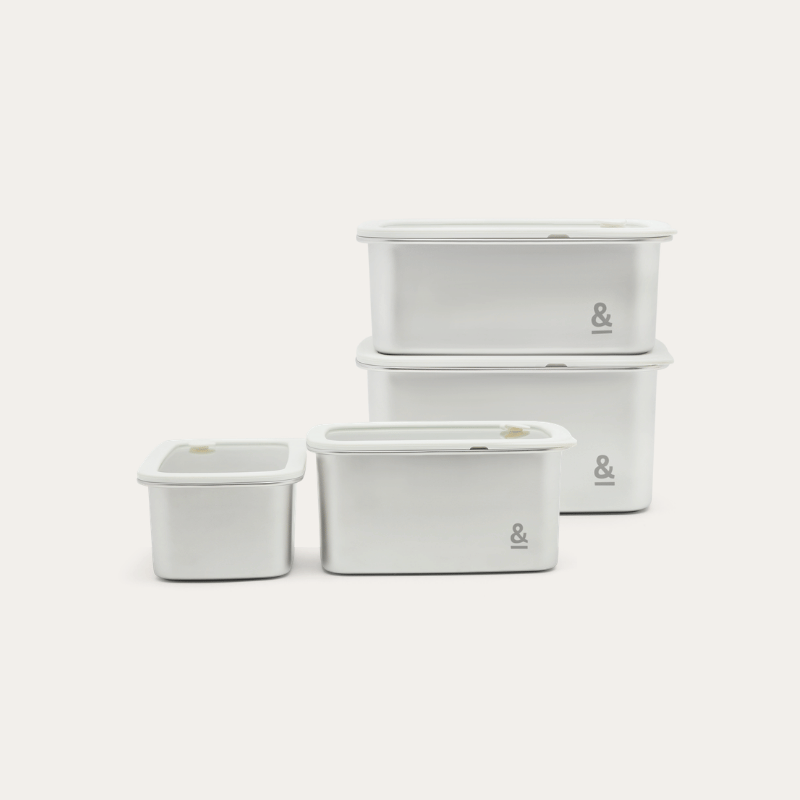 Rectangle Stainless Steel Containers 2 Piece