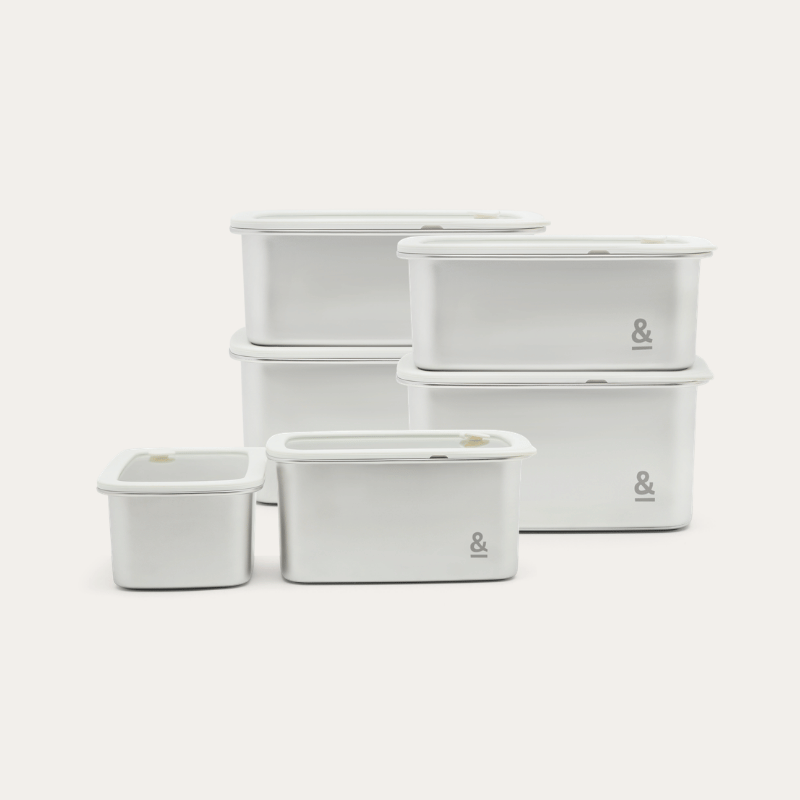 Rectangle Stainless Steel Containers 2 Piece