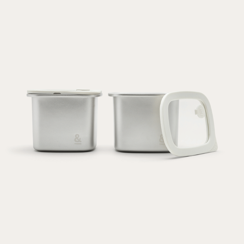 Rectangle Stainless Steel Containers 2 Piece
