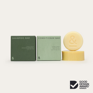 a shampoo and conditioner bar in Citrus & Mint scent with Moroccan argan oil and shea butter