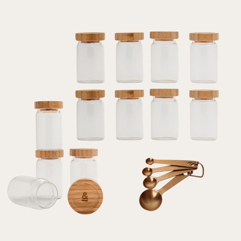 Glass Spice Jar Set