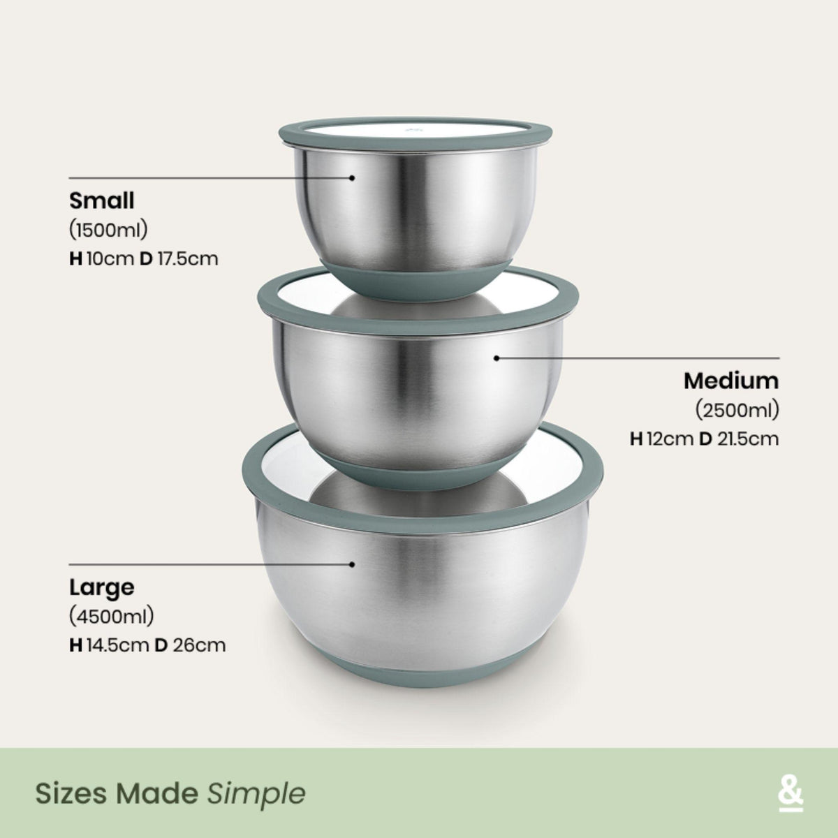 Stainless Steel Mixing Bowls | 3pk