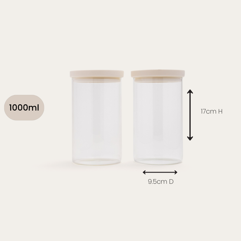 Wategos Glass Pantry Jars 2pk | Oat Milk 1000ml