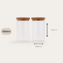 Wategos Glass Pantry Jars 2pk | Praline 1000ml