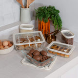 SECONDS: Glass Food Containers | Rectangle Mixed 3pk Oat Milk