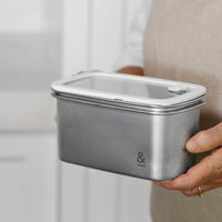 Rectangle Stainless Steel and Glass Containers | 2pk