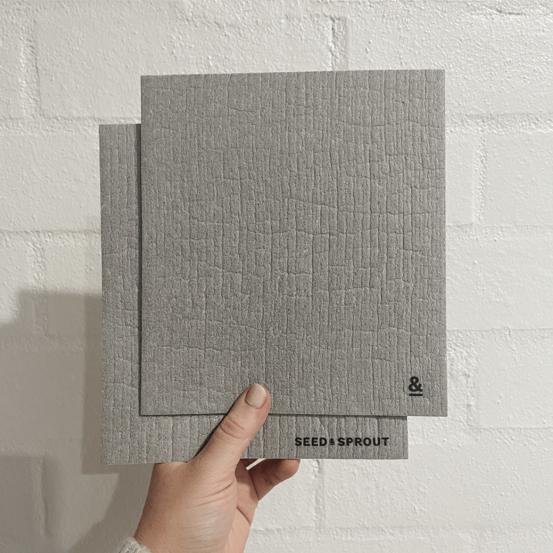 square grey cellulose cleaning sponges