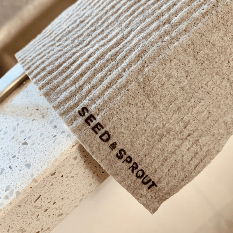 Heather grey compostable cellulose sponge