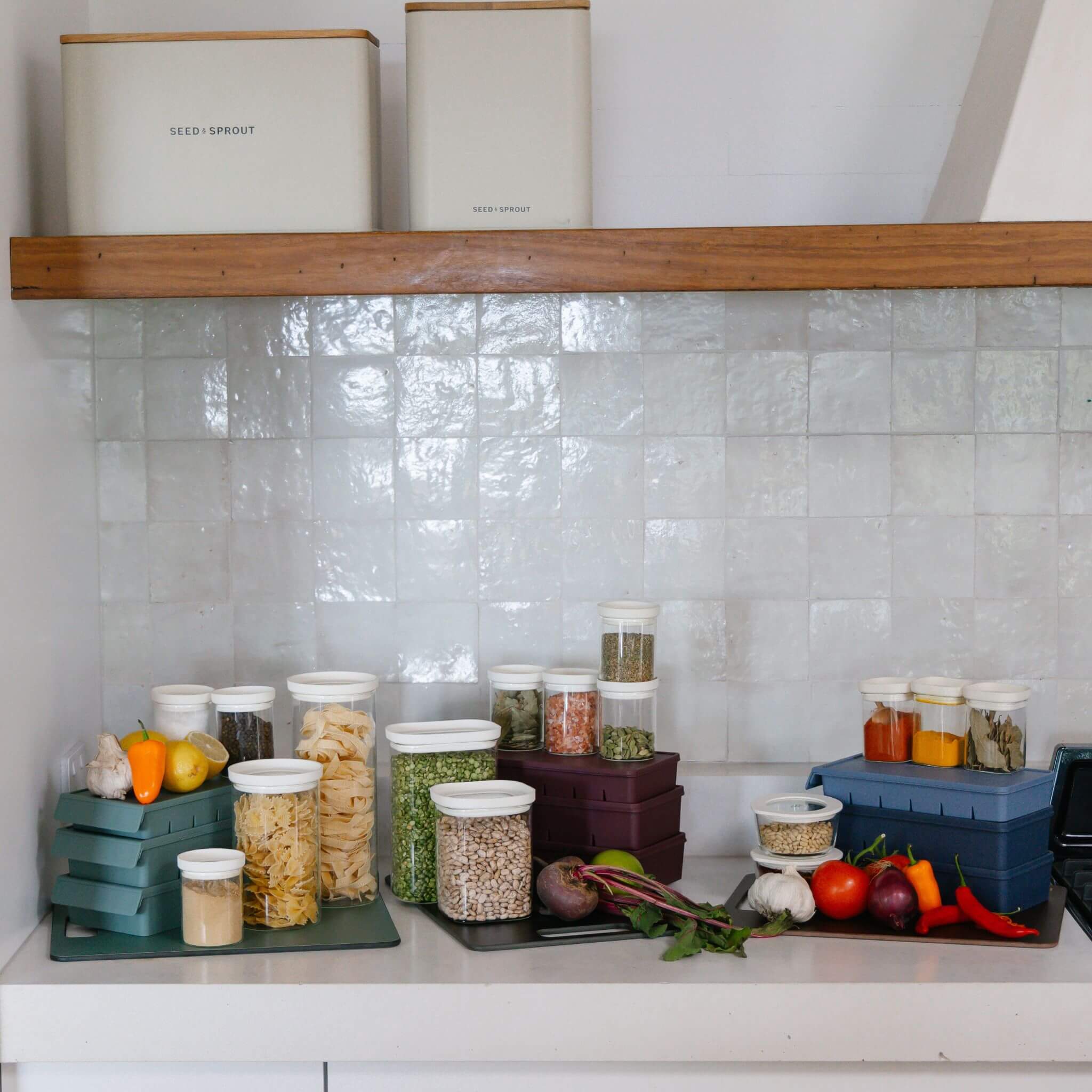 Belongil Glass Spice Jars 4pk