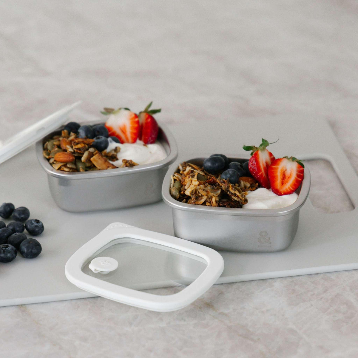 Rectangle Stainless Steel Containers 2 Piece