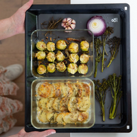 SECONDS: Glass Food Containers | Rectangle Mixed 3pk Oat Milk