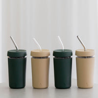 Reusable Glass Smoothie Cup