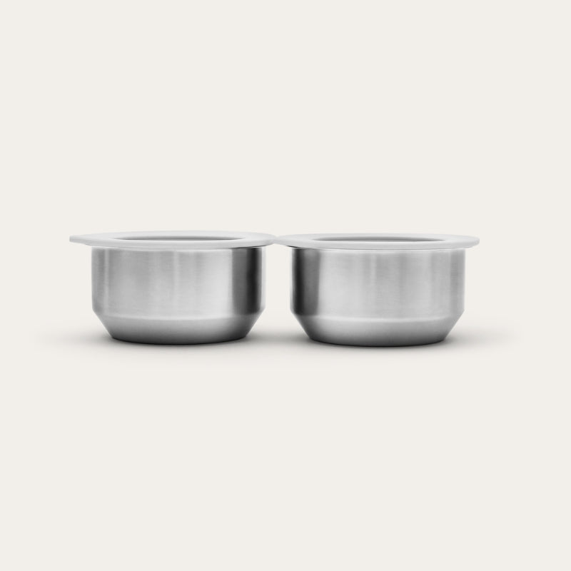Stainless Steel and Glass Dip Bowls | Set of 2