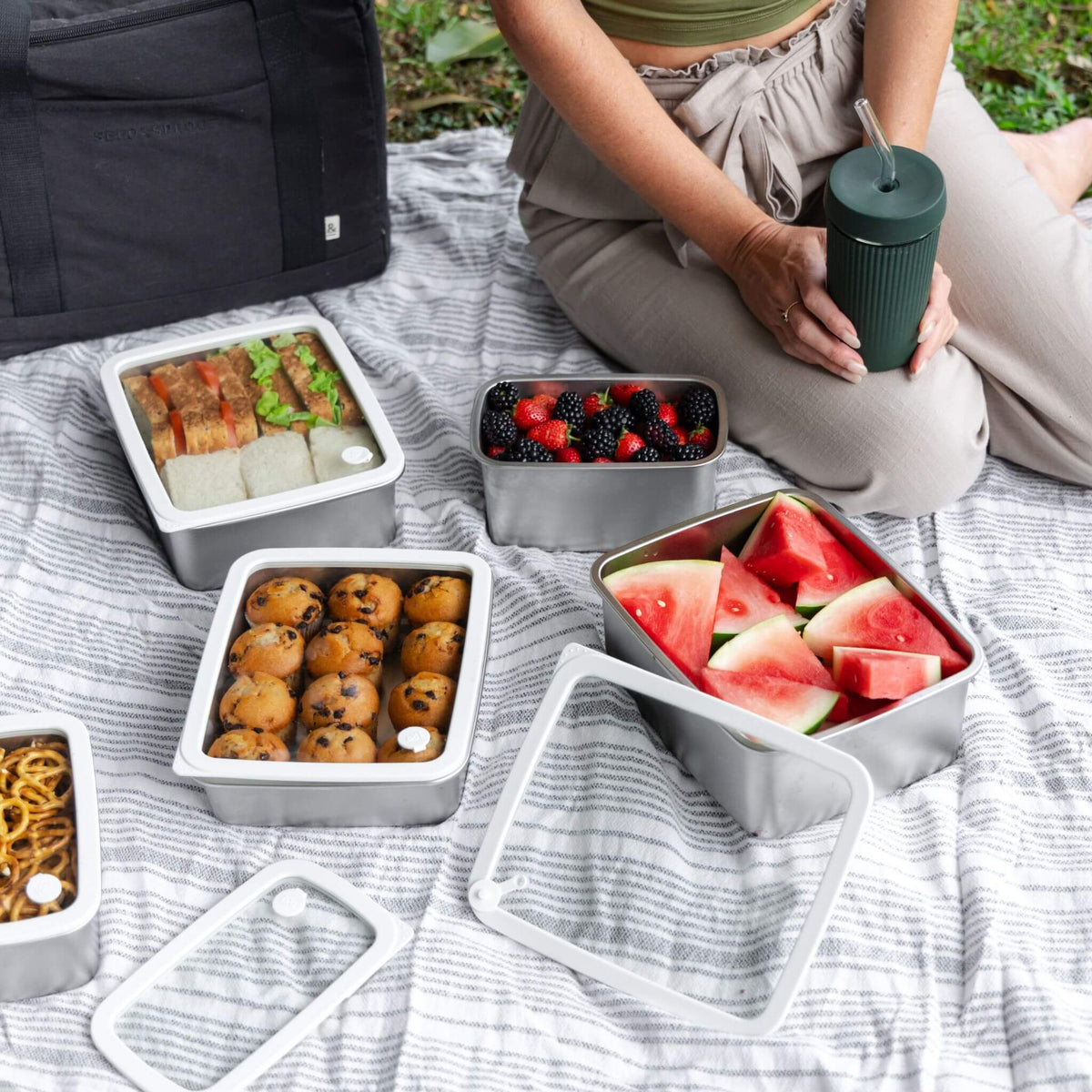 Stainless Steel Containers: 10 pc set