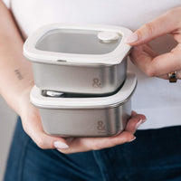 Rectangle Stainless Steel and Glass Containers Bundle
