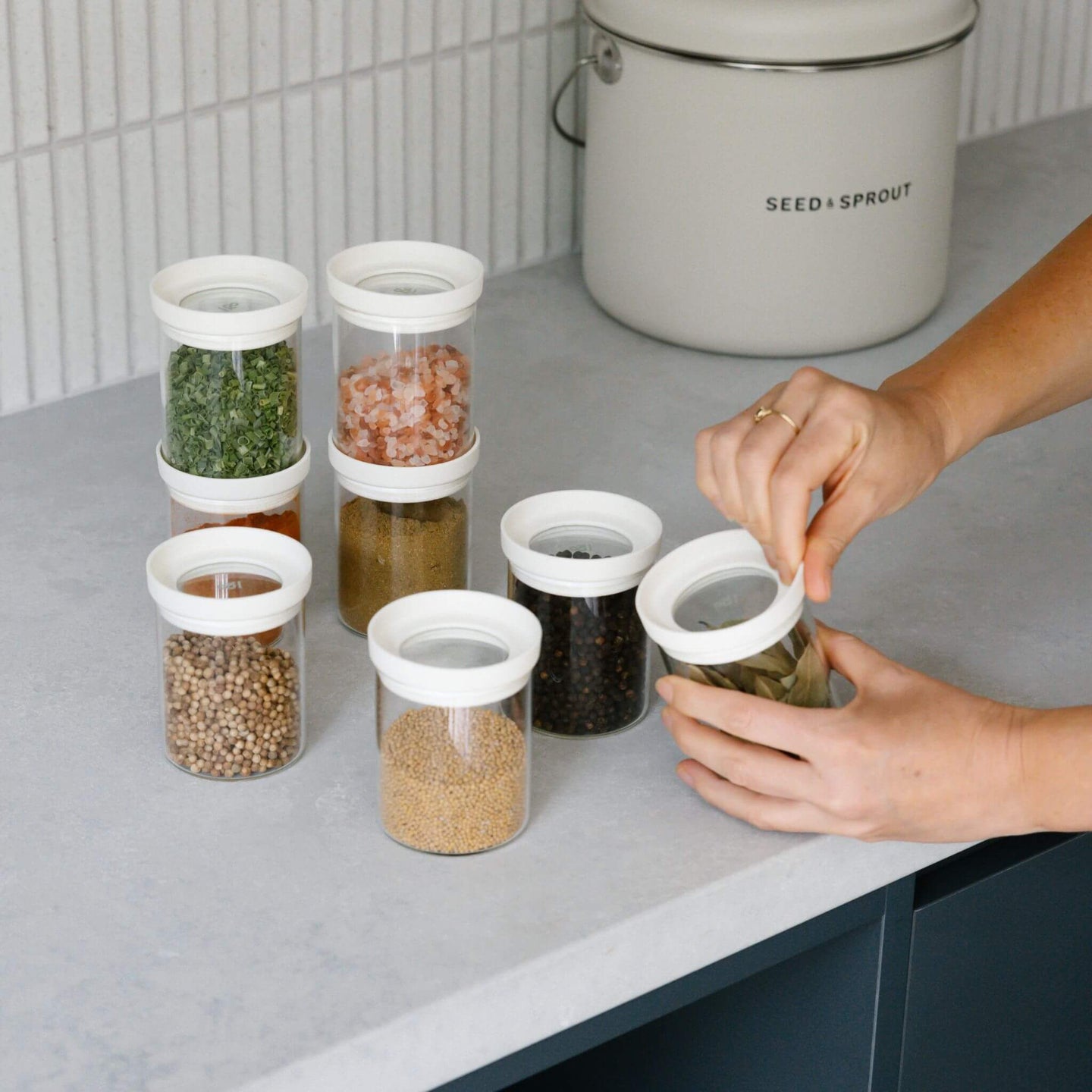 Belongil Glass Spice Jars 4pk