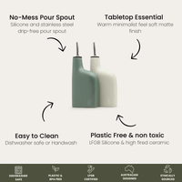 Kitchen Ceramic Olive Oil and Vinegar Dispenser Set