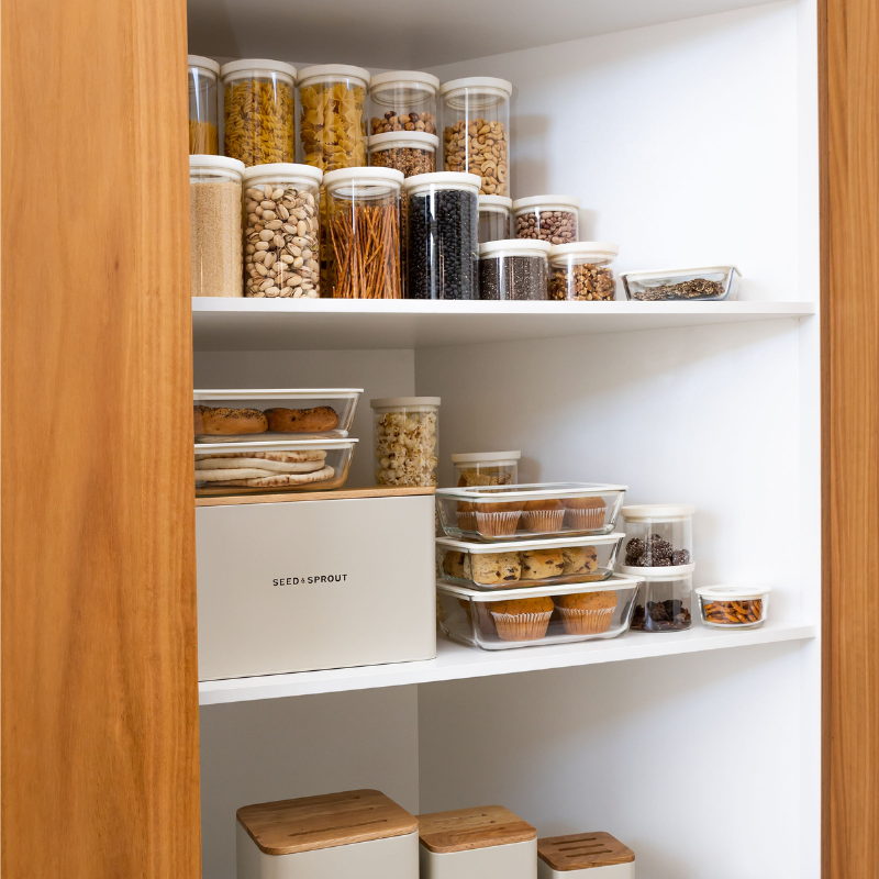 Glass Pantry Storage Jars Pantry Shelf Organisers