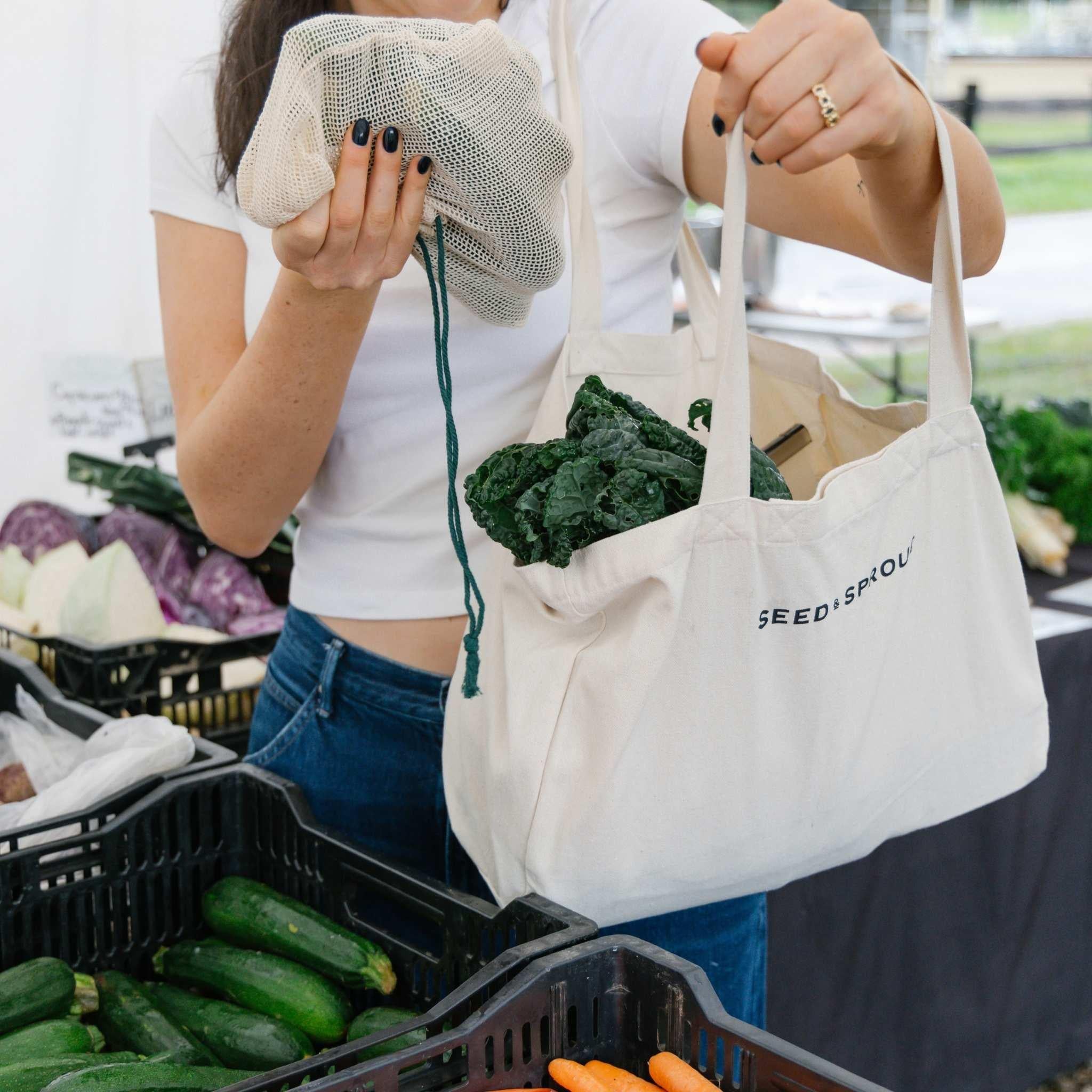 Organic Pocket Tote Shopping Bag