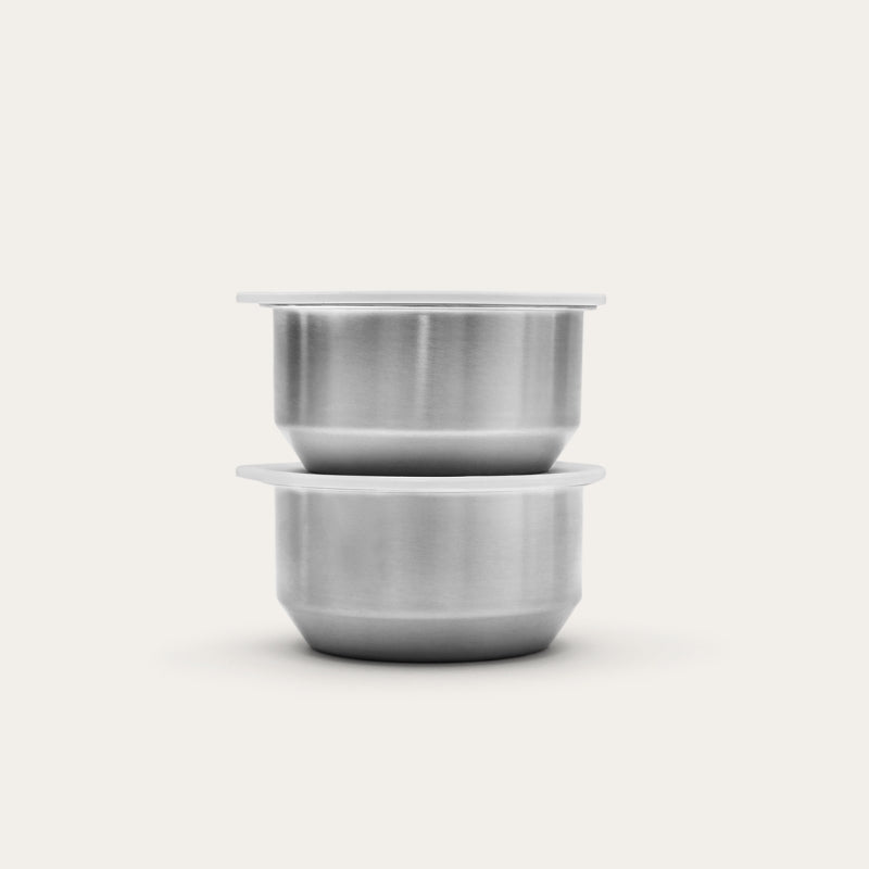 Stainless Steel and Glass Dip Bowls | Set of 2