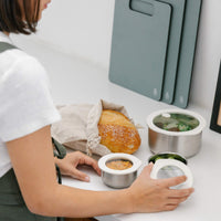 Stainless Steel and Glass Dip Bowls | Set of 2