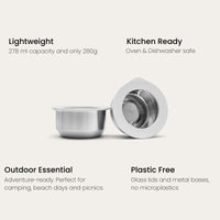 Stainless Steel and Glass Dip Bowls | Set of 2