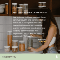 Wategos Round Glass Pantry Jars | Oat Milk